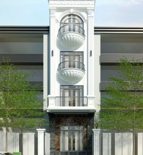 Mẫu nhà phố 4 tầng thiết kế mặt tiền tân cổ điển, chi phí xây dựng trọn gói 2,05 tỷ đồng