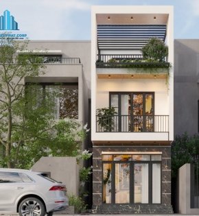 Mẫu nhà phố 3 tầng 5x18m kết hợp kinh doanh