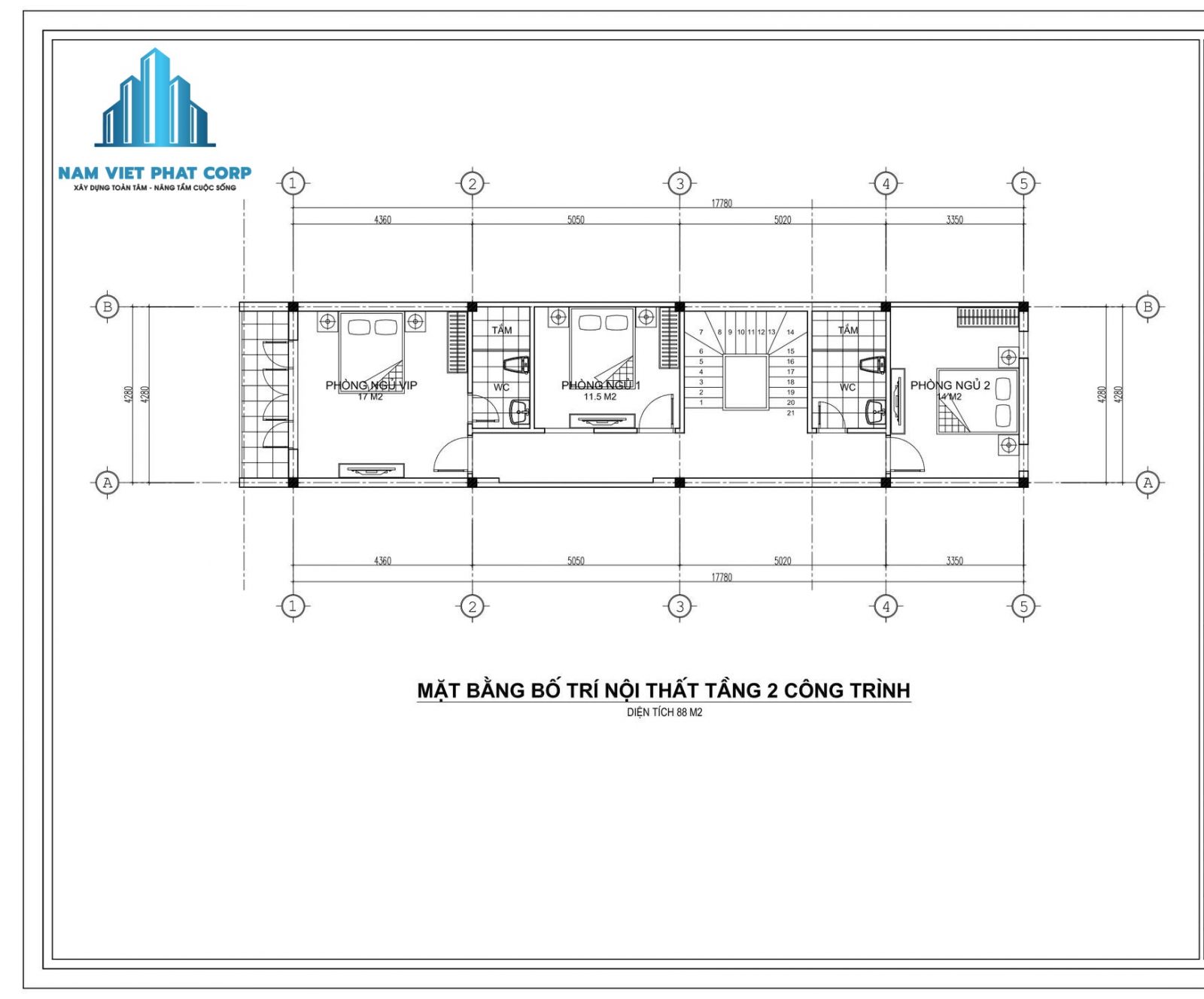 Mẫu nhà phố 3 tầng