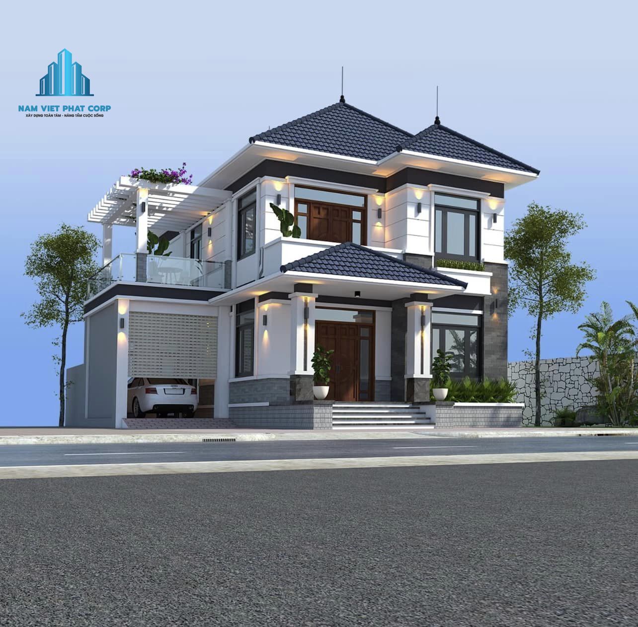 Mẫu nhà 2 tầng mái thái