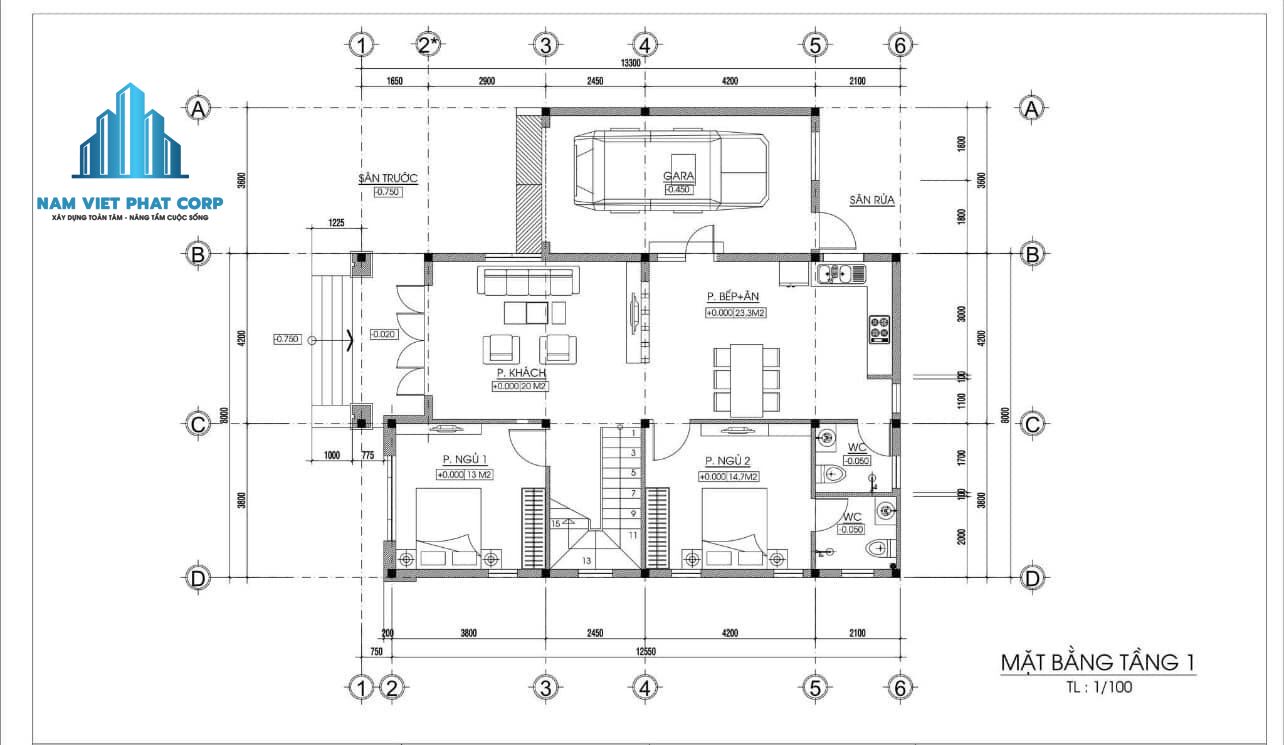 Mẫu nhà 2 tầng mái thái