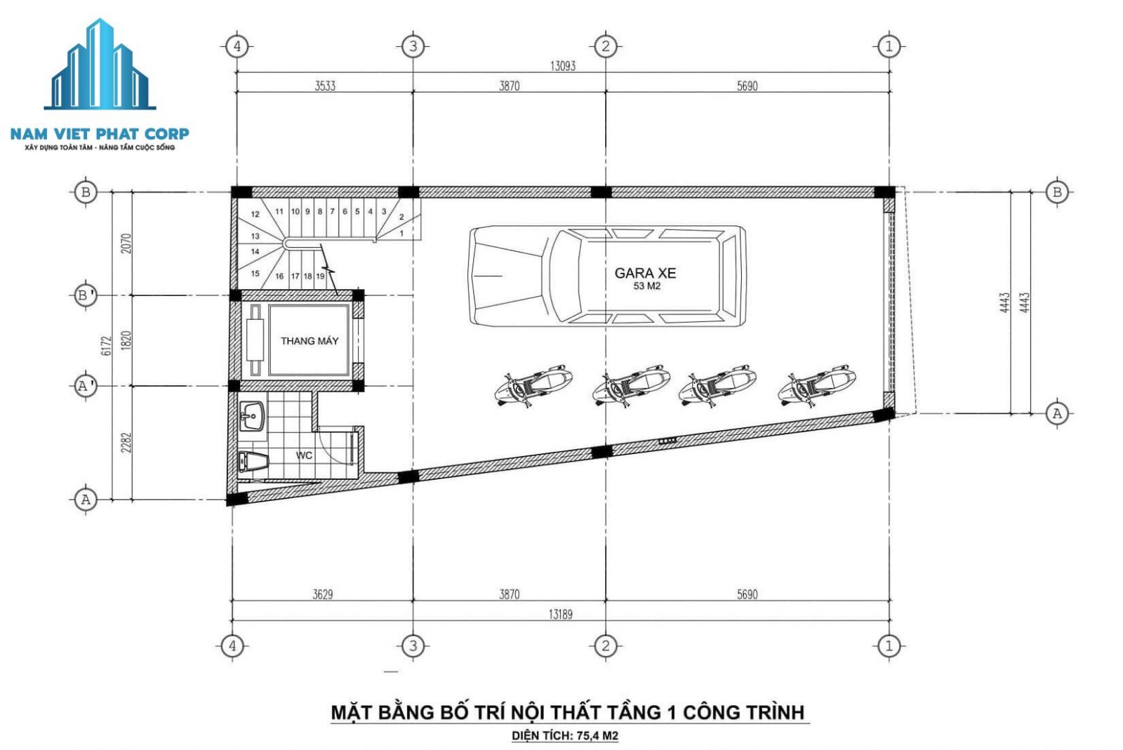 nhà phố 4 tầng